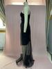 Dreamy High-Slit Sequin Evening Dress - Long Sleeve Women's Formal Wear