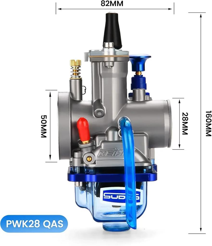 Motocyklový karburátor s plochou clonou, karburátor pro enduro závodní karburátor, vzduchový filtr pro Keihin Pwk 21-34mm, příslušenství pro terénní vozidla