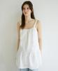 LETTER FROM MOON Strap Shirred Dress (White)