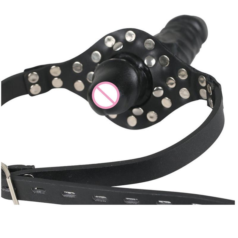 Double-Ended Mouth Gag Strapon Dildo Plug Bdsm Bondage Deep Throat Penis Harness Erotic Product Sex Toys for Couples Adult Games