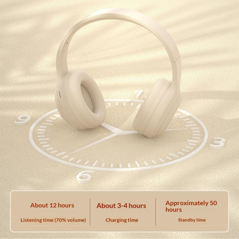 Bluetooth Over-Ear Noise Canceling Headphones Wireless Foldable with Mic for Camping Outdoor Activities