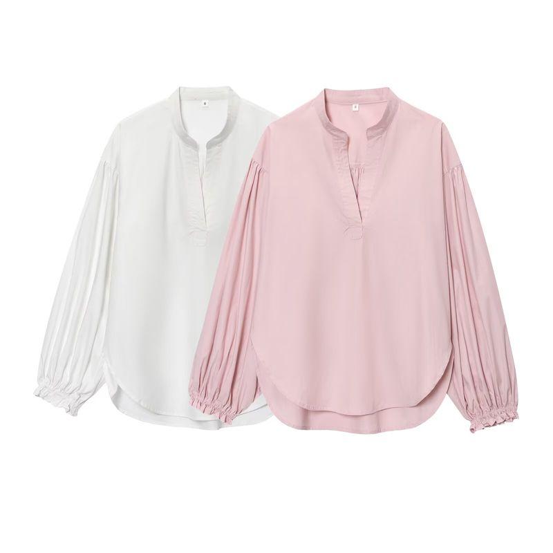 Araltay New Arrival Fashion Style Women's Clothing Fashion All-Match V Neck Puff Sleeve Shirt Tops 1268594002