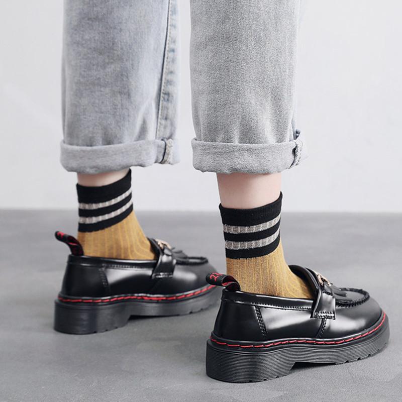 Black Genuine Leather Loafers Man British Style Fashion Tassel Platform Shoes For Man Women Business Casual Shoes Big Size 35-46