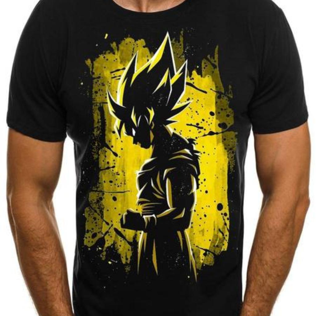 Evil Gokou Yellow T-shirt Print DBZ Dragonball Z