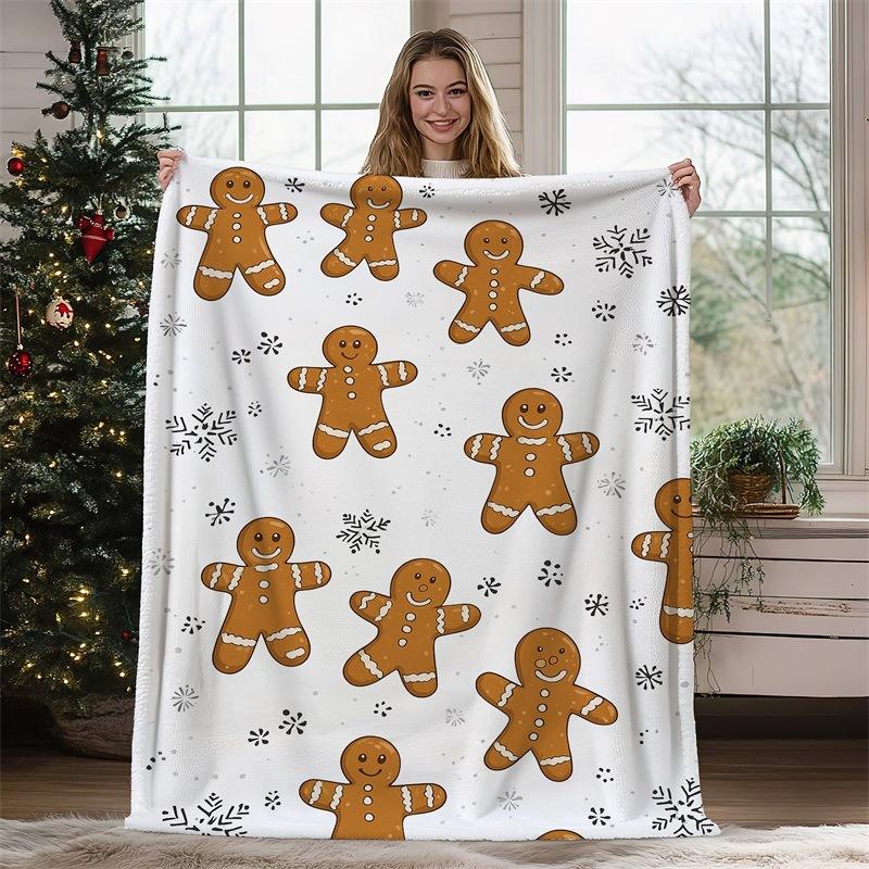 Christmas Geometric Theme Digital-printed Polyester Velvet Flannel Soft Sofa Cover Blanket Fleece Sofa Cover Blankets for Beds