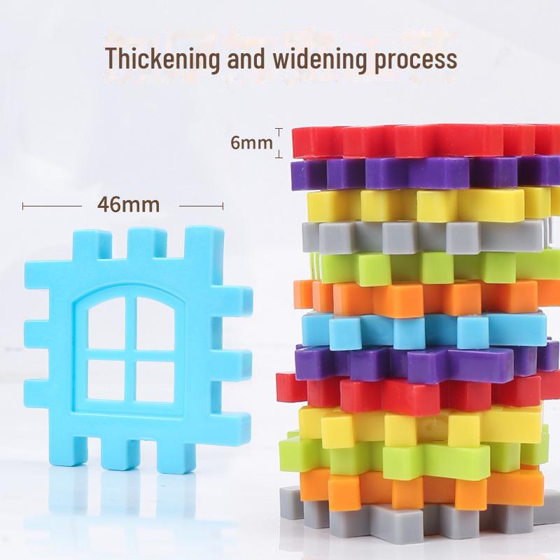 "Large Particle Building Blocks Toy for Kids 3-6: Build Wall, Window, and House Models"