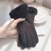 1 pair of comfortable multi-color tactile gloves - winter cold-proof, plush winter gloves, outdoor casual gloves