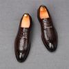Fashion Designer Fashion New Men's Crocodile Pattern Patent Leather Oxford Shoes Male Causal Flats Homecoming Wedding Dress Footwear