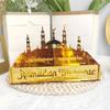 Ramadan Tray Eid Mubarak Serving Tray Hollow Palace Acrylic Mirror Tray Fruit Plate Tableware Dessert Platters DIY Display Holder Ramadan Decor
