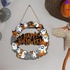 Halloween Türschild Dekoration Hängend Holz Wanddekoration Rustikal Haustür Hänger für Zuhause Zimmer Innen Außen Feiertag