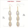 European and American new fashion casual vacation style long multiple shell earrings handmade earrings
