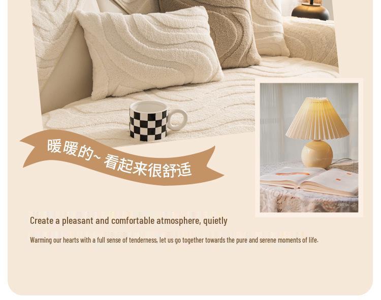 Cross-Border Cream Velveteen Plush Sofa Cushion - Autumn Winter Thick, Non-slip Modern Minimalist Design