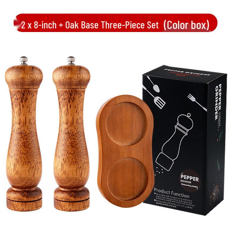 Solid Wood Manual Pepper Mill - Black Peppercorn Grinder