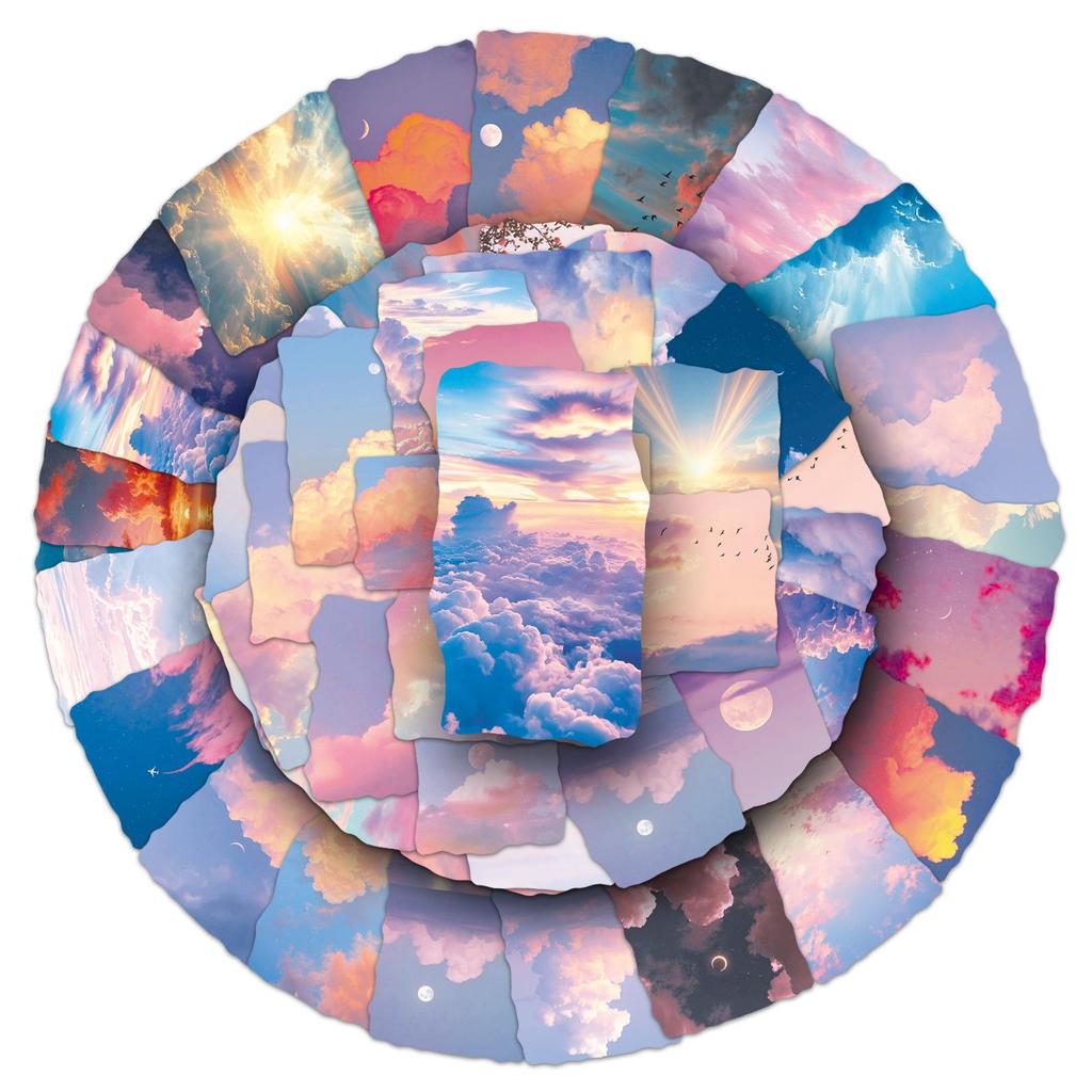 51 Cloud Fantasy Dreamy Heart Stickers - Romantic Decor for Mirrors and Diaries