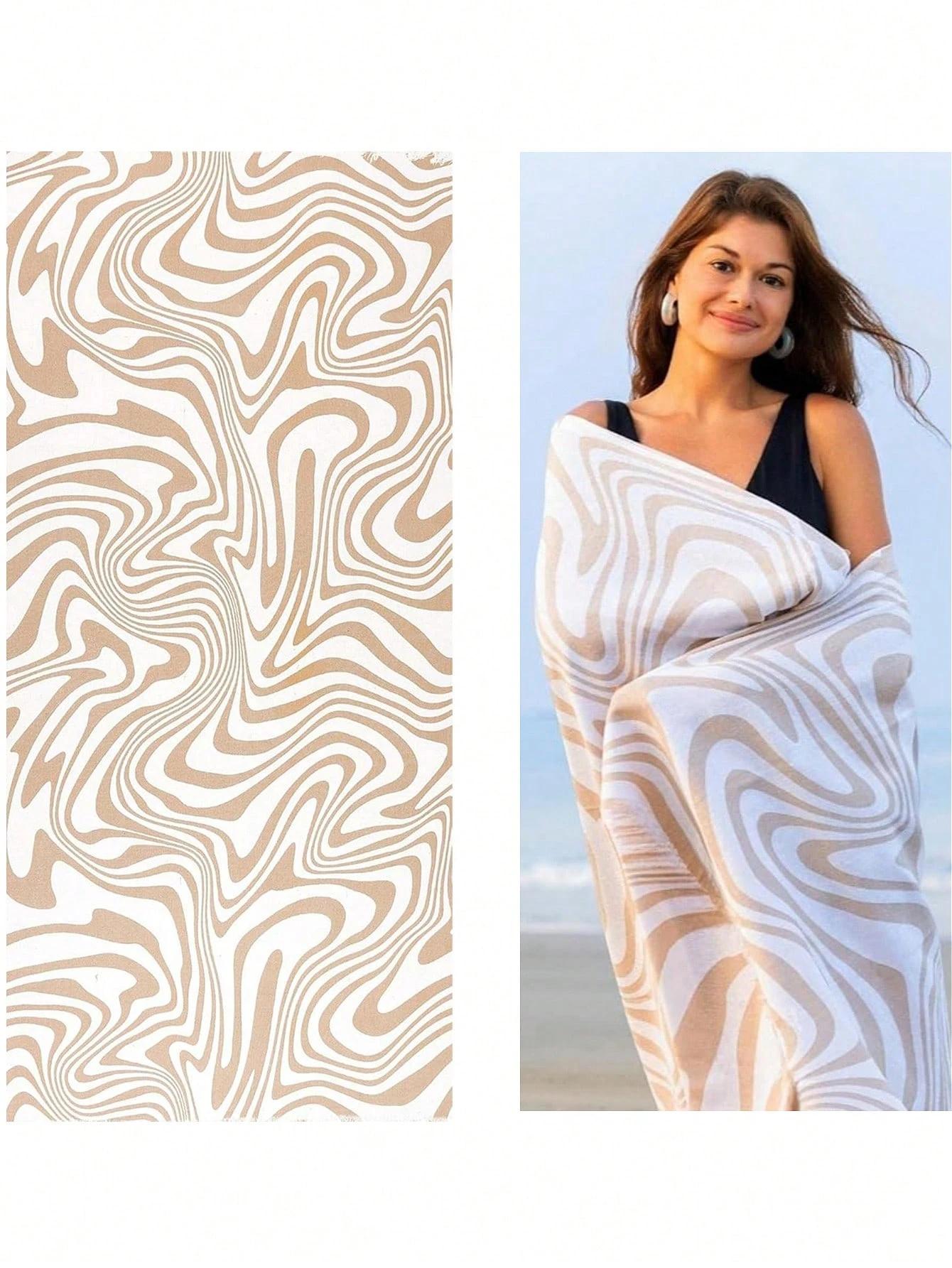 Ka Chen Muxi White Large Microfiber Beach Towel, Sand Free & Quick Dry, Soft Bath Towel For Adults, Perfect For Pool, Beach & Travel