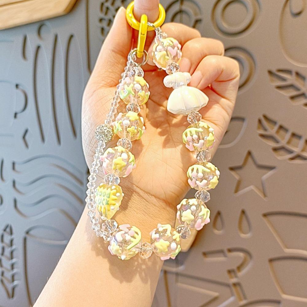 

Брелок із намистинами проти втрати дофаміну, барвистий подовжувач, креативний ланцюжок для камери жовтий