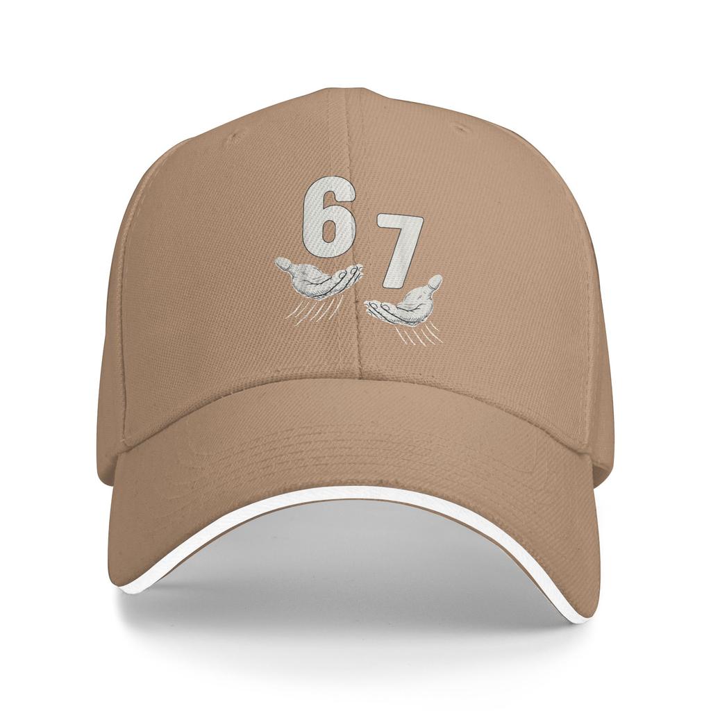 Six Seven 67 6 7 67 6-7 Meme Hands Funny Baseball Cap Tennis Skate Adjustable Trucker Hat Unisex Casual Design Baseball Caps