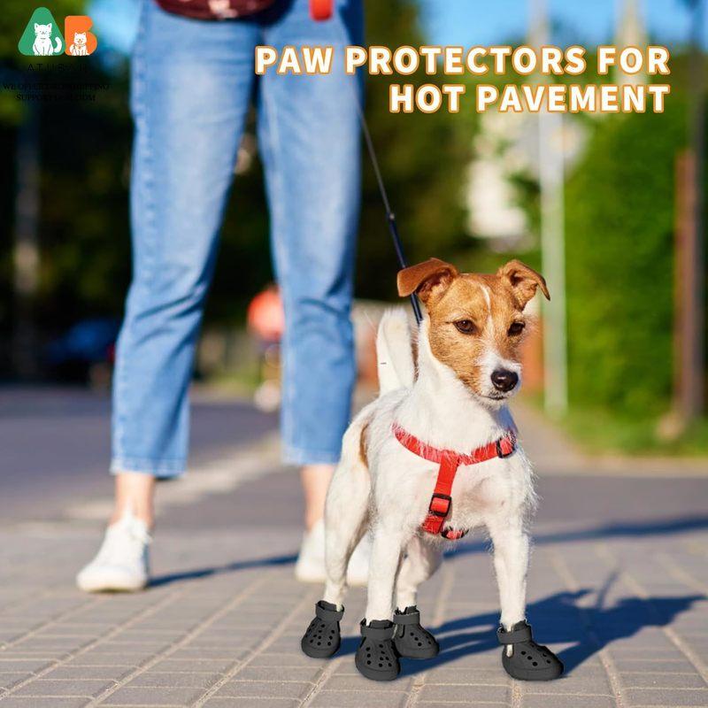 ATUBAN Dog Shoes:Non-Slip Waterproof Sandals for Hot Pavement,Breathable Perforated Boots,Ideal Paw Protector,Outdoor Booties