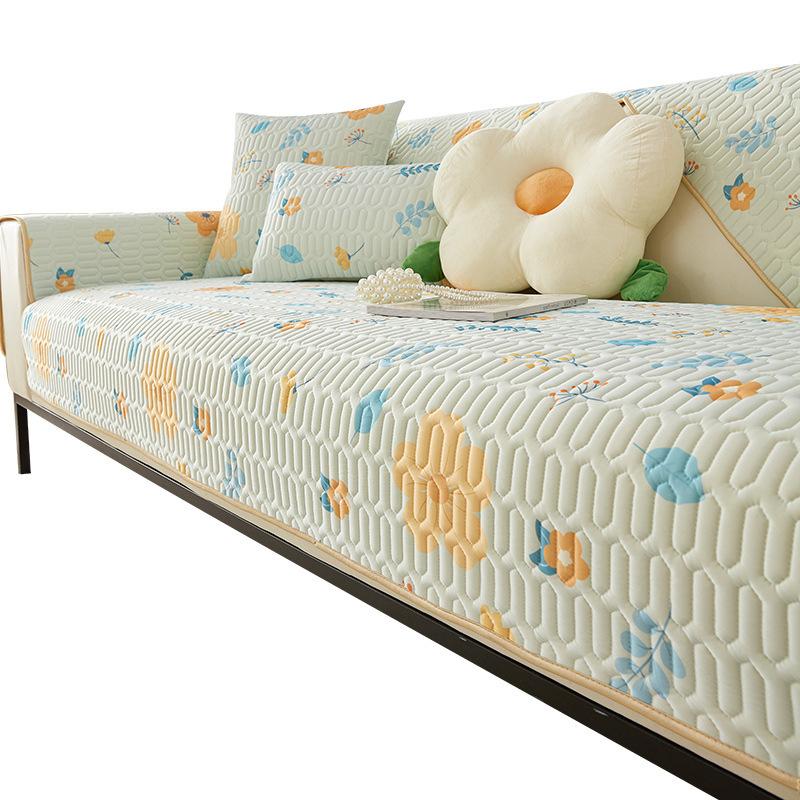 Summer Sofa Cushion Latex Summer Cool Breathable Summer Mat Non-Slip Living Room Sofa Cover Cloth Backrest Towel