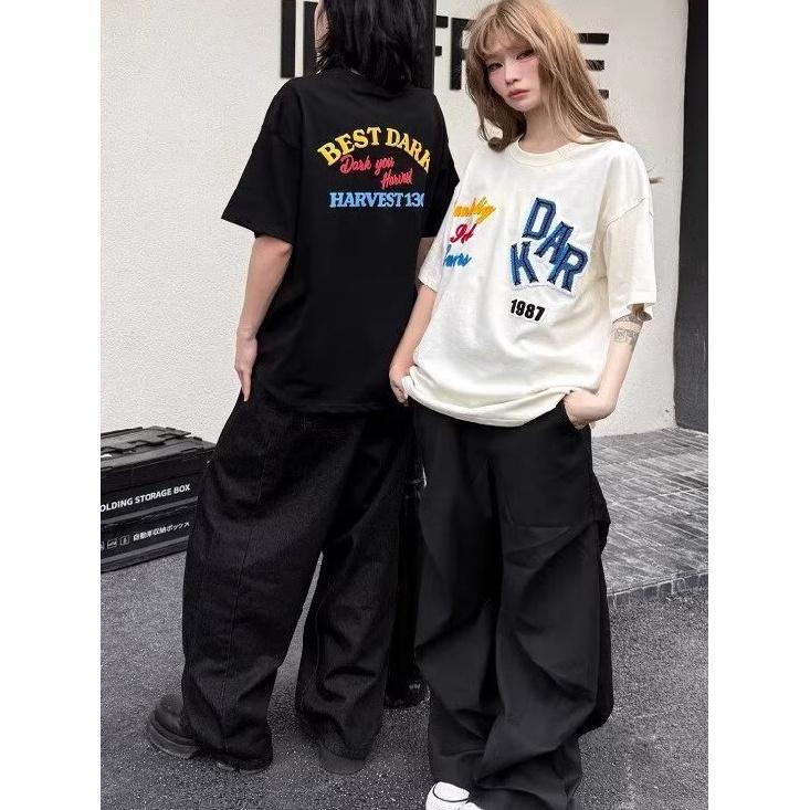 Summer Men's Casual All-Matching Printed T-shirt Loose Trendy Couple's Tops