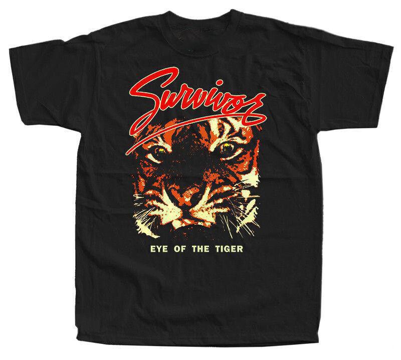 Survivor Band Eye Of Tiger Black Tee Shirt Unisex Cotton Tee QX704 XXL