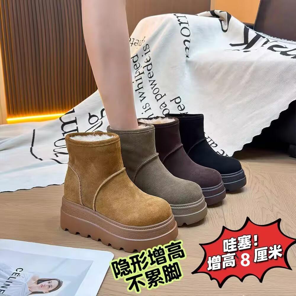New Warm Snow Boots 22 Winter Platform Boots Retro Fleece Boots Casual Martin Boots