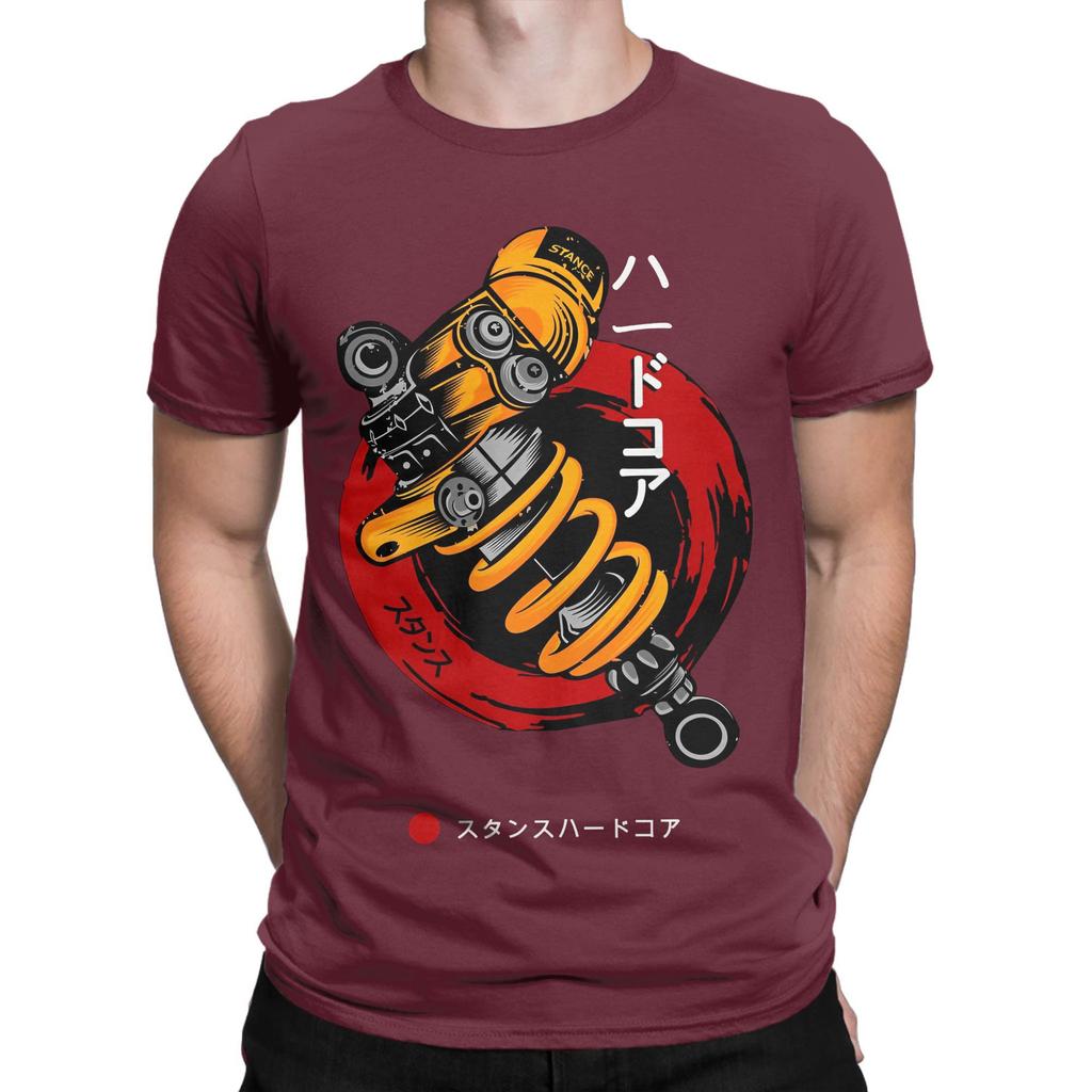 Vintage Ohlins Motorcycle 4 TShirt for Men Round Neck Cotton T Shirts Short Sleeve Tees 4XL 5XL Tops