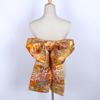 Japanese Kimono Obi: Brocade Jacquard Taiko Bow with Floral Knot Trim