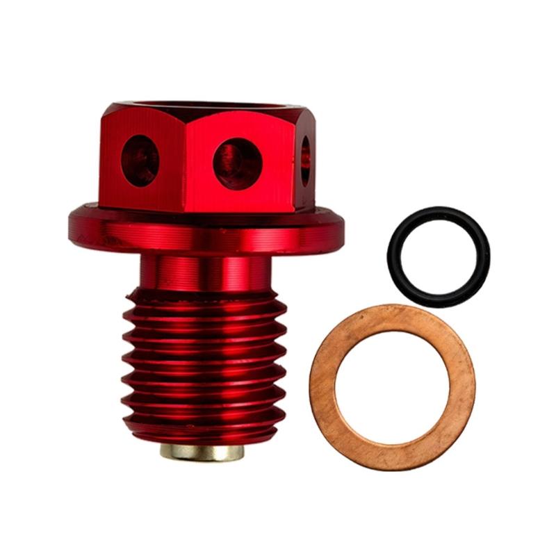 M14x1.5 Motorcycle Magnetic Oil Drain Bolt Screw Heat Resistant Aluminum Oil Sump Drain Plug Nut Modification Accessory