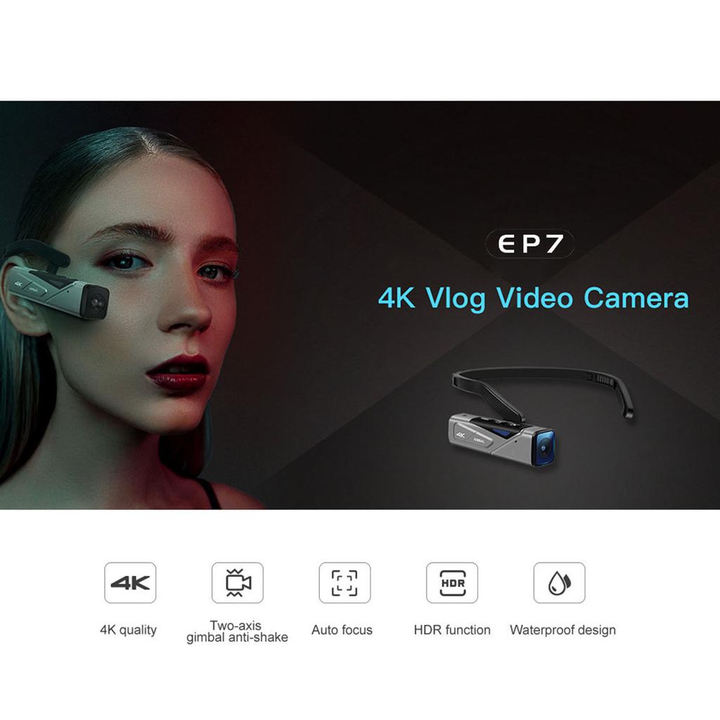 ORDRO EP7 Head Wearable 4K 60fps Video Camera First Person View Hands Free Camcorder APP Control Autofocus Built in 2