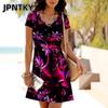 JPNTKY Fashion Summer Spring Short Sleeve O-Neck Casual Dresses
