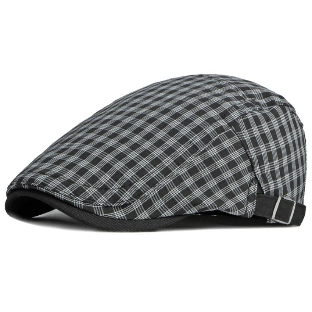 HT4740 Mens Berets Women Retro Artist Painter Plaid Beret Hat Male Female Ivy Flat Cap Unisex Spring Summer Adjustable Beret Cap