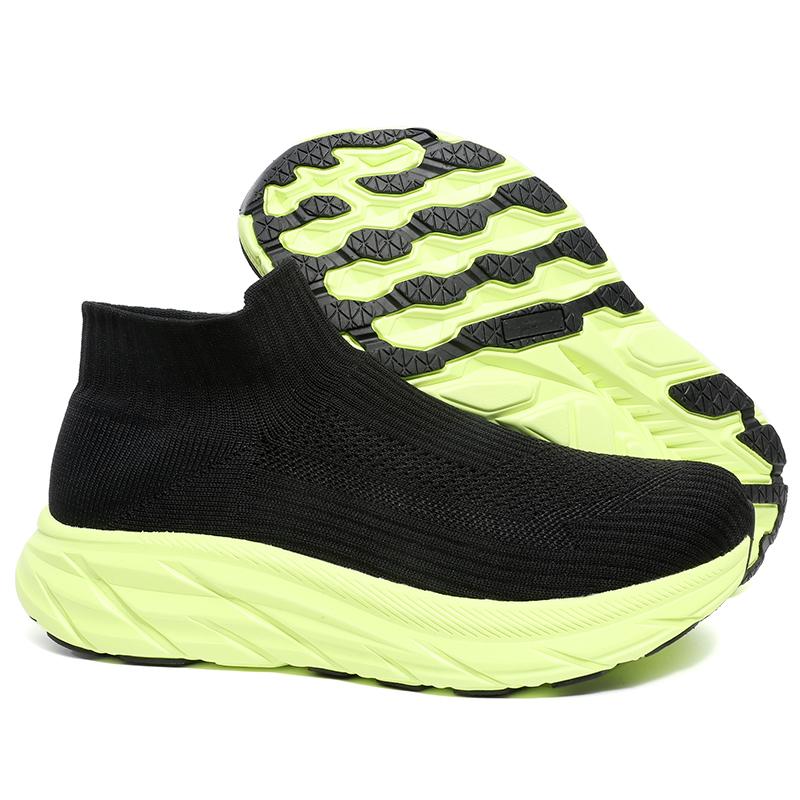 Men‘s Running Shoes Slip-on Socks Shoes Breathable Knit Casual Sneakers Anti-slip Fitness Walking Shoes Male Lightweight Flats