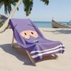 1pc Purple Character with Quirky Expression 2D Printed Microfiber Beach Towel, Quick Dry Super Absorbent. Great for Beach, Pool