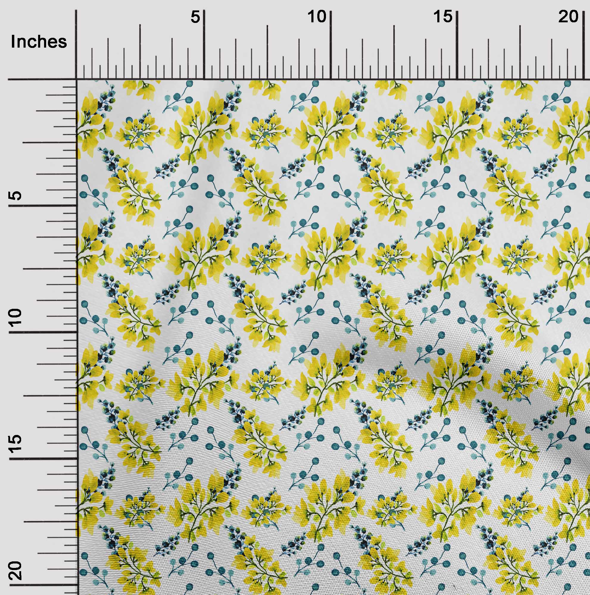 

oneOone Cotton Flex Green Fabric Florals Sewing Material Print Fabric By The Yard 40 Inch 42 Inch Wide - Viscose Chiffon жовтий