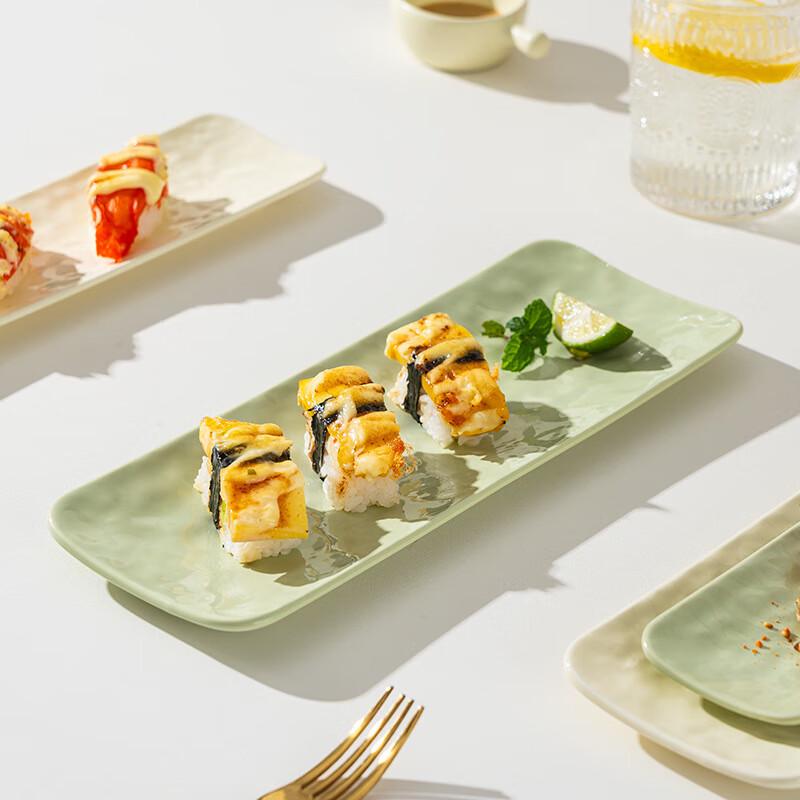 Cream Style Ceramic Long Serving Plate 12 Inch