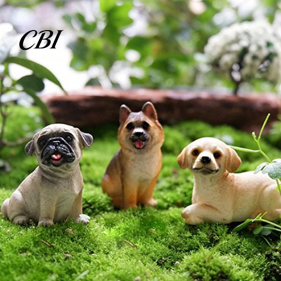 Decorative Resin Statues Cute Puppy Figurine, Ornament for Desk And Car Decor, Small Garden Realistic Dog Figurines, Miniature Animal Statue