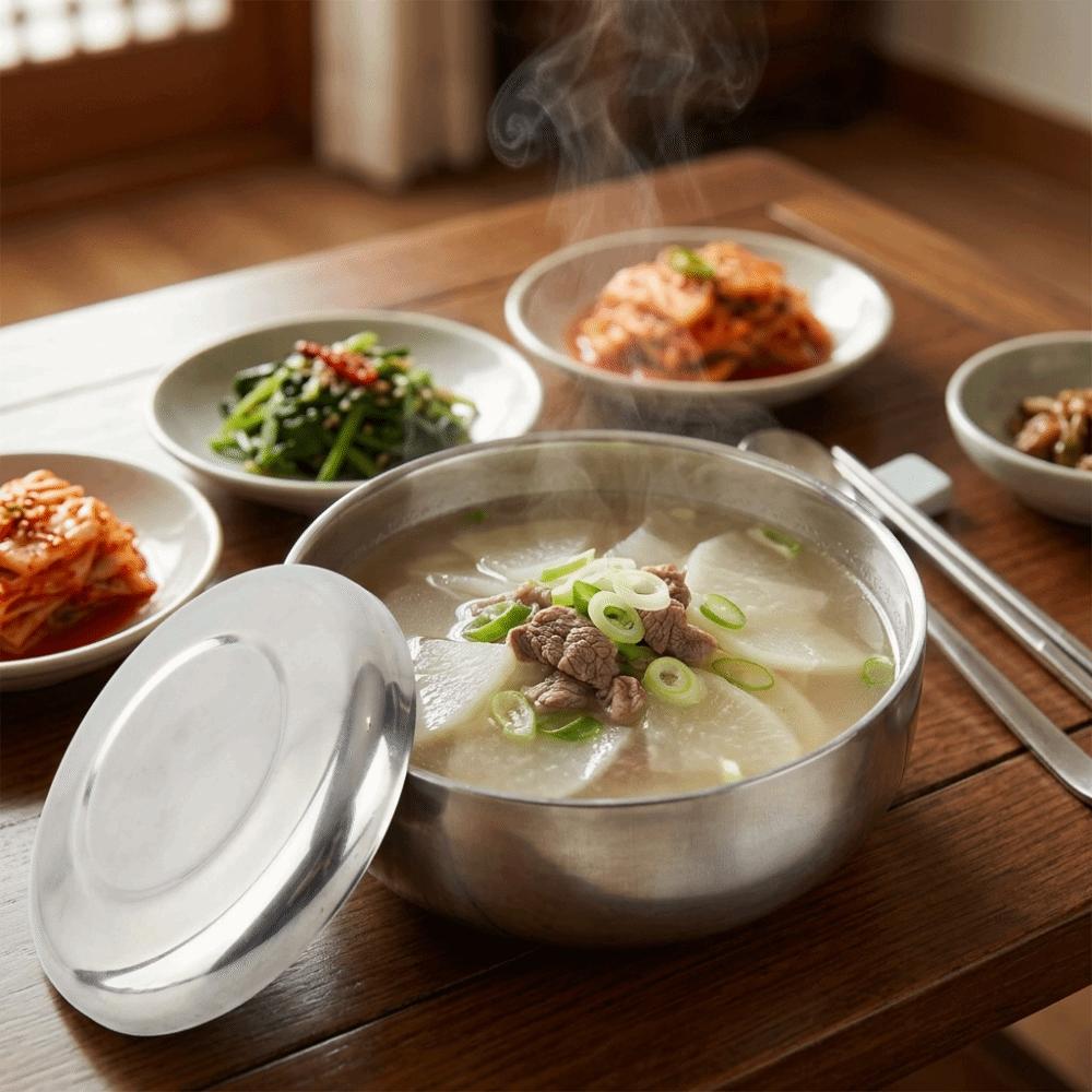 Rustless Steel Rice Bowl with Cover Soup Bowl Leakproof Sealed Cover Food Container Home