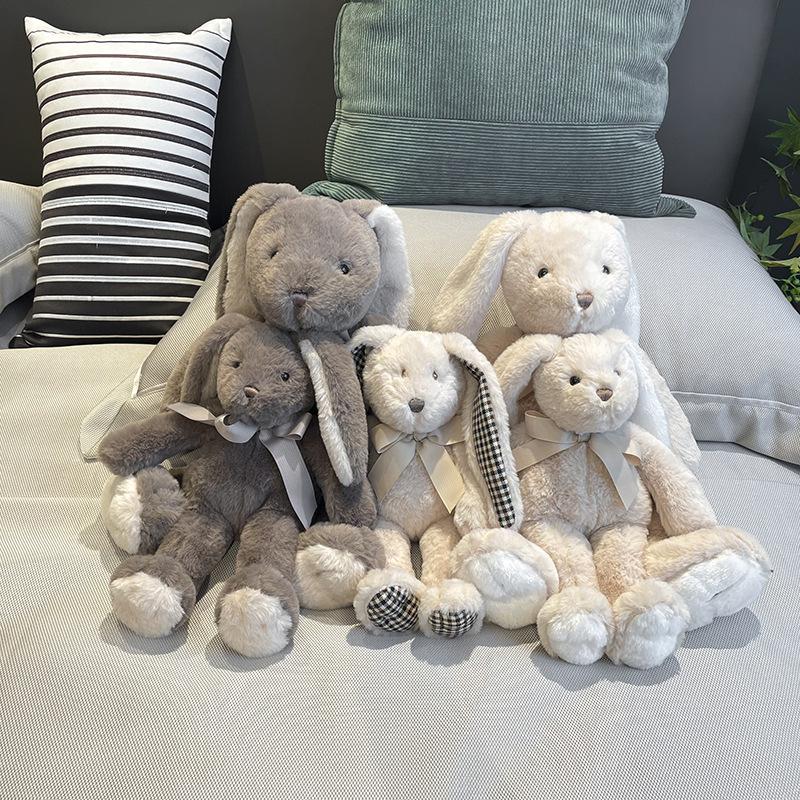 Niedliches Lop-Kaninchen-Plüschtier, weich ausgestopftes Häschen mit langen Ohren, Puppe, lustiger Schlafgefährte des Babys, zarte Heimdekoration, Kindergeschenke
