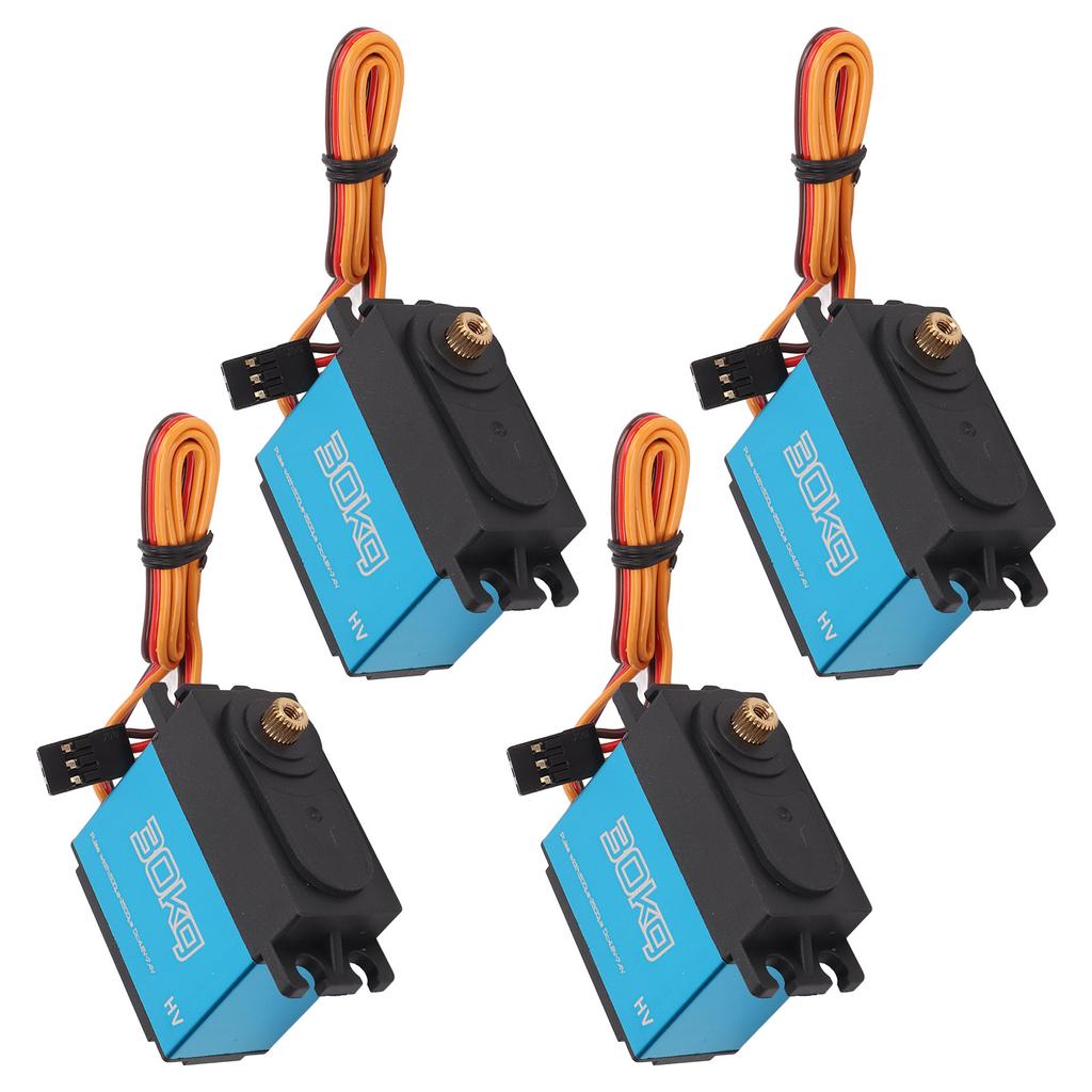 4Pcs 30kg RC Metal Gear Digital Servo with 25T Metal Servo Arm for 1 10 Remote Control Car Plane