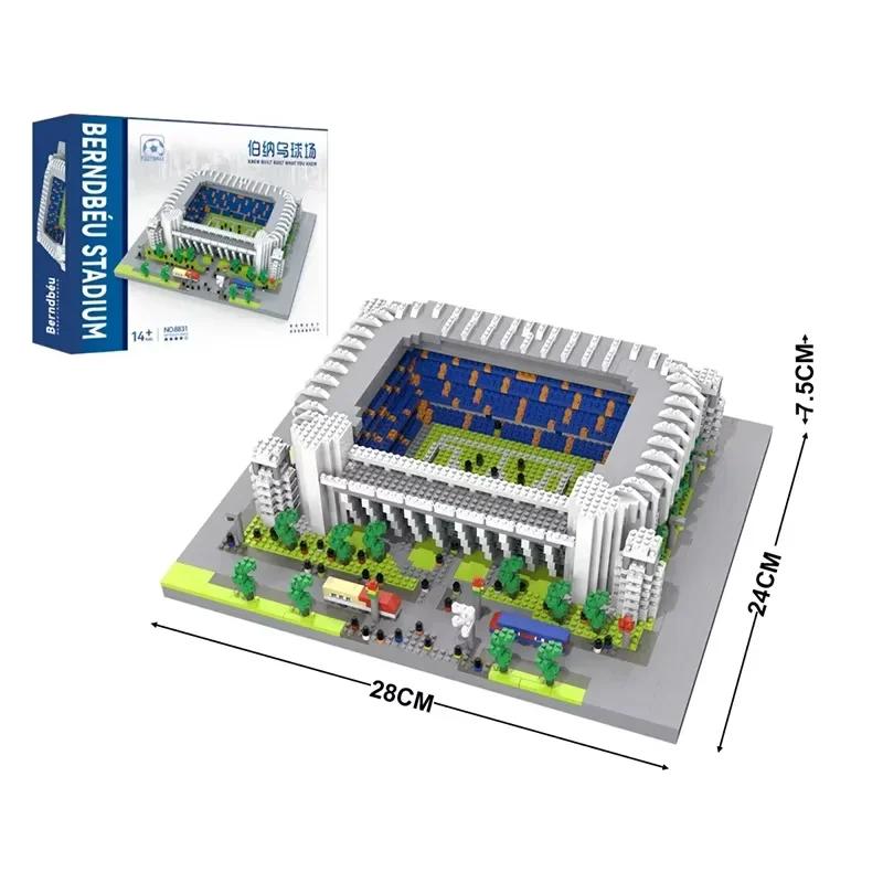 Football Old Trafford Camp Nou Bernabeu San Sir Stadium Madrid Barcelona Club Diamond Building Blocks Toys Gift For Children