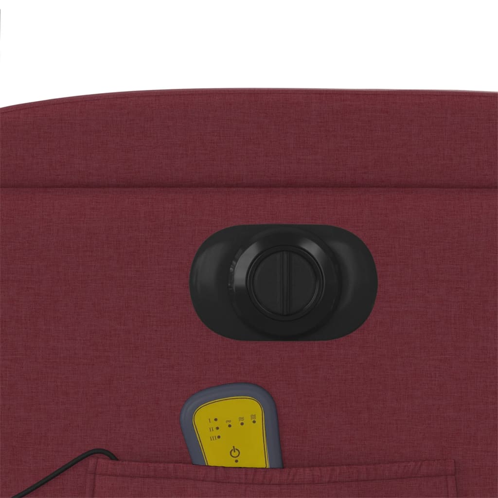 Electric Massage Chair Burgundy Fabric