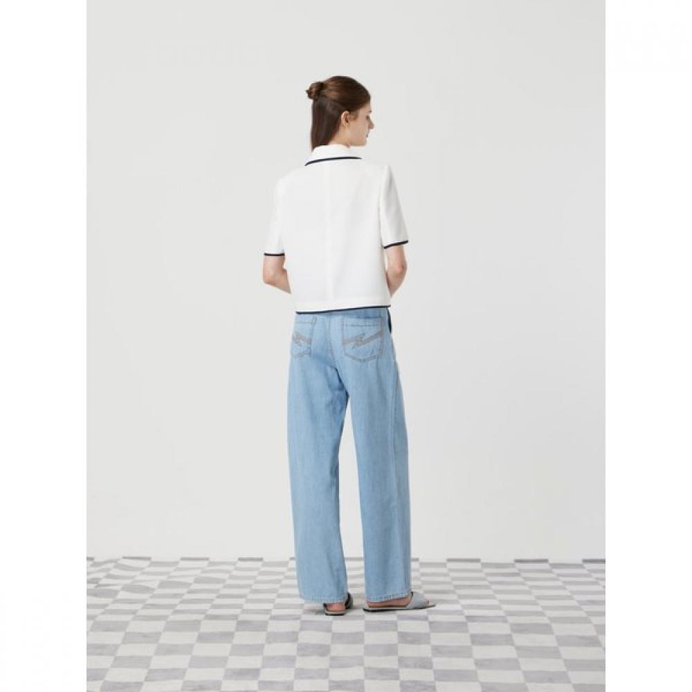 Cc Collect Half Sleeve Color Trim Crop Jacket C252msf037