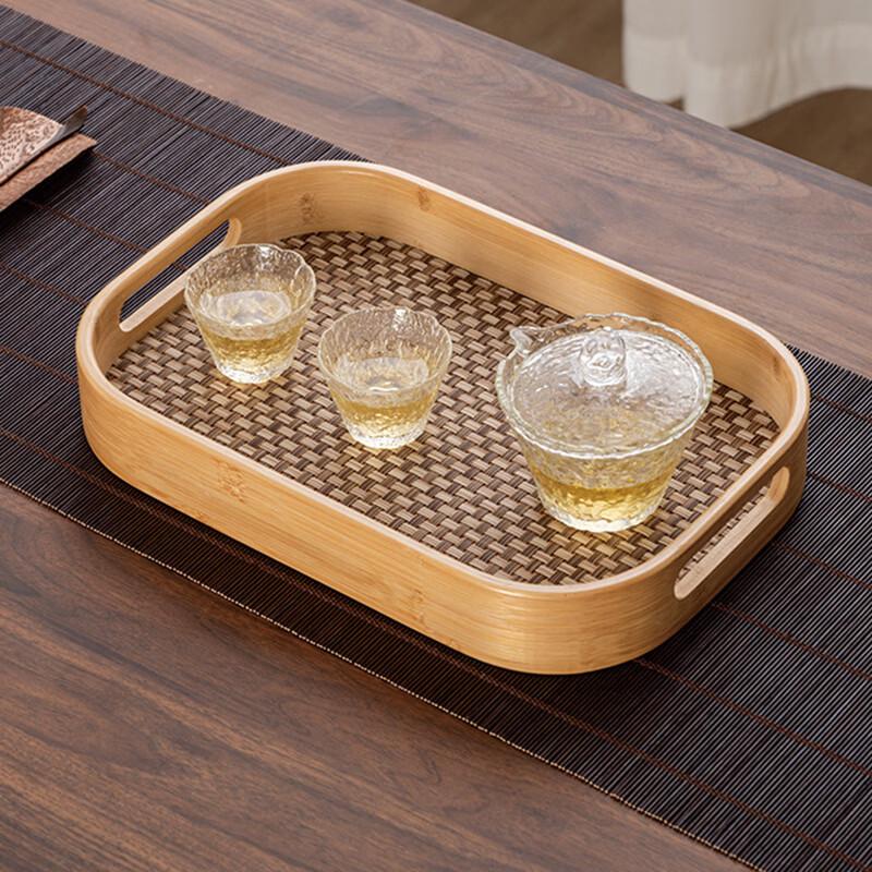 Pabei Rectangular Bamboo Wood Serving Tray