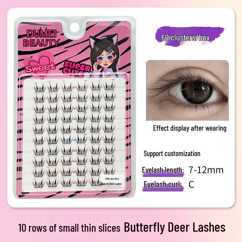 10-Row Autumn Leaf & Sunflower Faux Eyelashes - Flat, Glue-Free