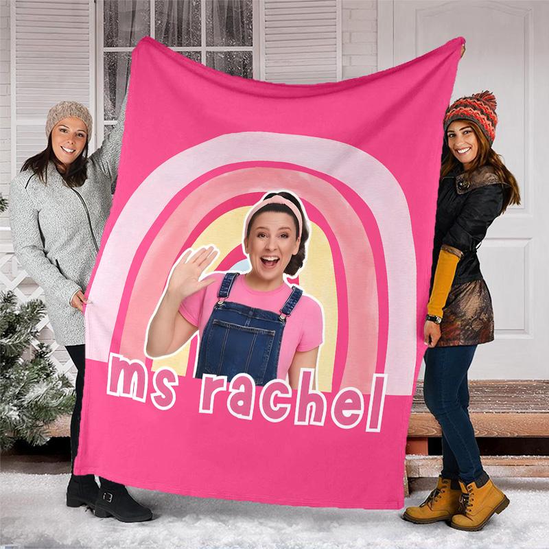 1pc Ms Rachel3 Theme Blanket - Digital Print, Polyester, Cozy for All Seasons, Perfect for Outdoor, Camping, and Travel