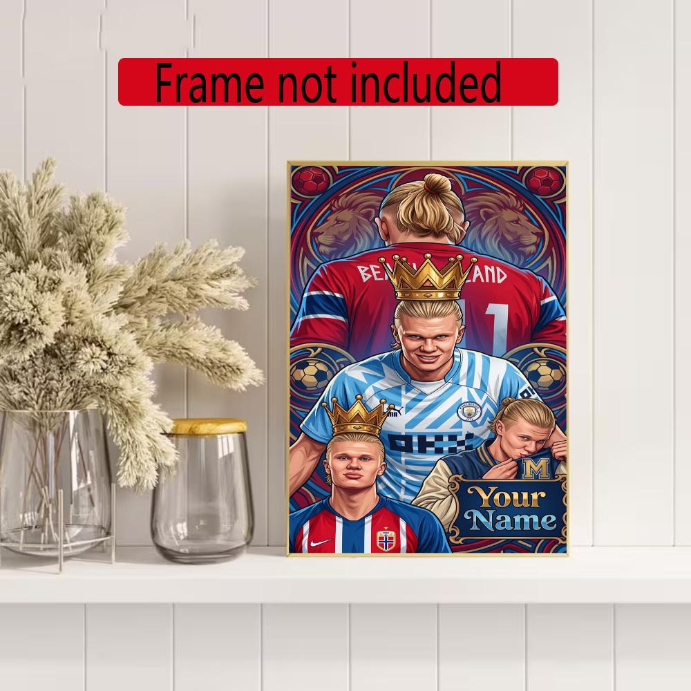 Haaland Customize Your Name Diamond Painting Round Diamond Rhinestones Mosaic Diamond Embroidery Wall Paintings Rhinestones Gift Frameless