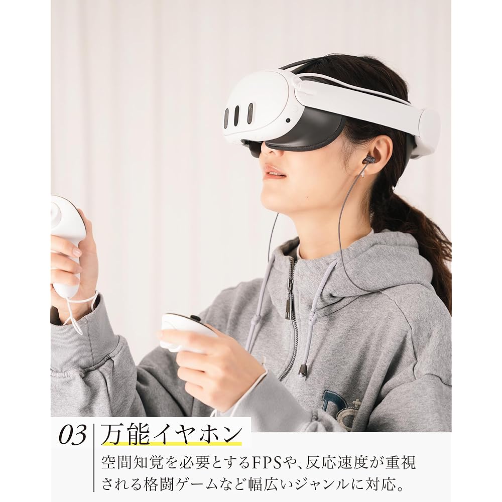 final (Final) VR500 for Gaming In-Ear Gaming Headphones with Microphone, Compact, Gray, 3.5mm Plug
