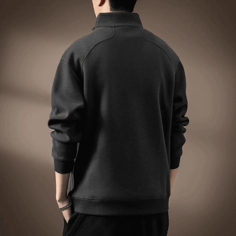 Autumn Winter Thick Loose Lapel Base Sweatshirts Solid Color All-match Korean Simplicity Pullover Men's Clothing Chic Hoodies