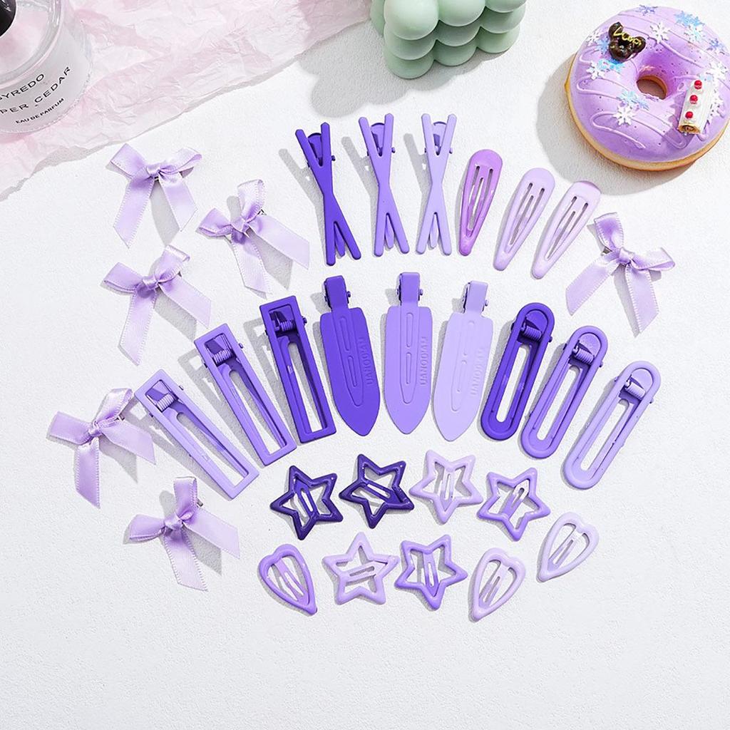 Set of 50 Pink Cute Hair Clips – Sweet Girly Bangs Clips, Japanese Cartoon Hair Accessories
